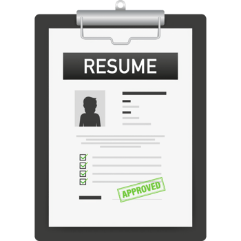 Resume flat. Business management. Document icon illustration png
