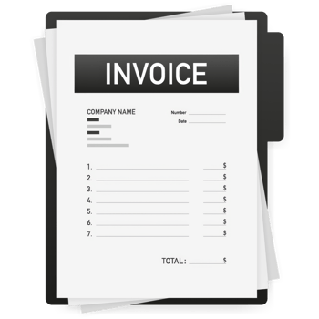 Flat blue invoice illustration. flat illustration. Payment check isometric 3d. Online tax payment png