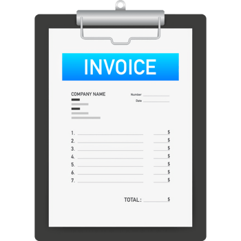 Flat blue invoice illustration. flat illustration. Payment check isometric 3d. Online tax payment png