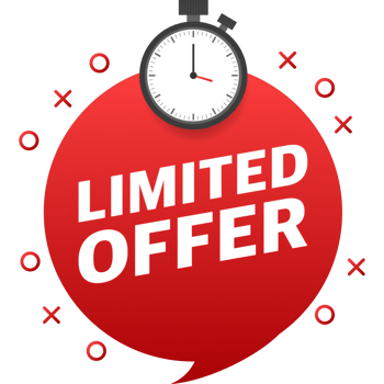 Limited offer service badge. Limited time with stopwatch on white background. illustration png