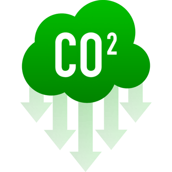 Co 2 emissions in flat style on green background. Simple illustration. flat illustration png