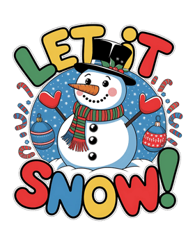 Christmas t shirt designs Let it Snow. For posters, banners, t shirts, cards, flyer. illustration png