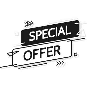 Special offer flat blue banner. Discount tag, app icon. illustration png