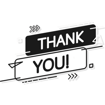 Flat Design Speech Bubble Thank You. Illusatrtion on color background png