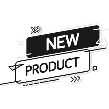 New product banner. Realistic badge in blue color. Product advertising. Web design. illustration. png
