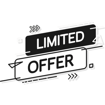 Limited offer service badge. Limited time banner on red background. illustration png