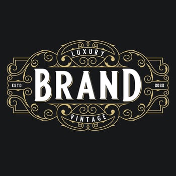 luxury logo design with ornamental decorative elements for cafe, hotel, jewelry, beauty, salon and others. vector