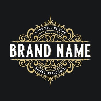 luxury logo design with ornamental elements, for jewelry or restaurants, fashion, beauty products, care, health, pharmacies and others. vector