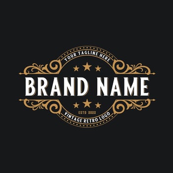 Vintage ornamental logo with floral decorative luxury. for label, sticker, shop sign, salon, boutique, hotel, store vector