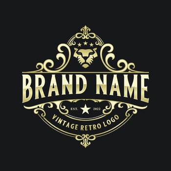 Vintage luxury decorative logo with floral decorative ornament.flourishing, for labels, stamps, shop signs, salons, boutiques, hotels, shops vector