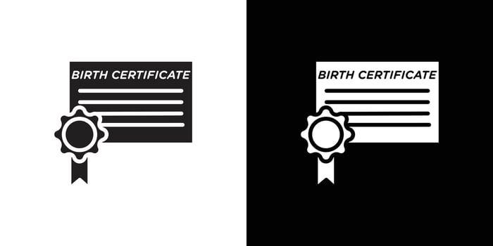 Birth certification icon Isolated flat in outline vector
