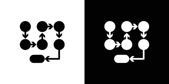 Process, method, step, procedure or workflow icon Isolated flat in outline vector