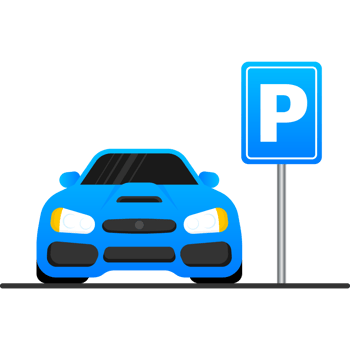 Isolated Parking Sign Blue roadsign with letter P isolated on white background png