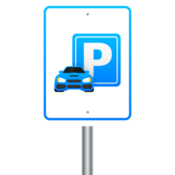 Isolated Parking Sign Blue roadsign with letter P isolated on white background png