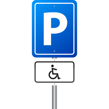 3d illustration on white backdrop. A handicap parking sign. art png