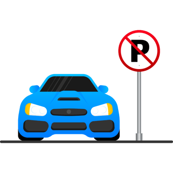 Template with blue no parking. Logo, icon, label. icon png