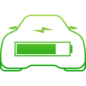 Electric car and Electrical charging station symbol on a white background. illustration png