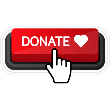 Donate heart red button in flat style. flat illustration png