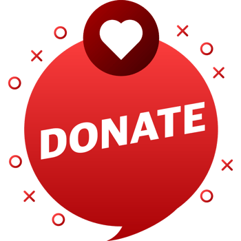 Donate heart red button in flat style. flat illustration png