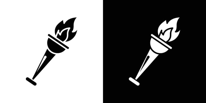 Torch flame icon Isolated flat in outline vector