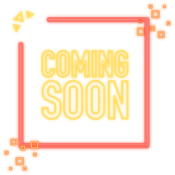 Coming soon megaphone yellow banner in 3D style on white background. illustration png