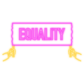 Protest equality realistic red table on blue background. illustration. png