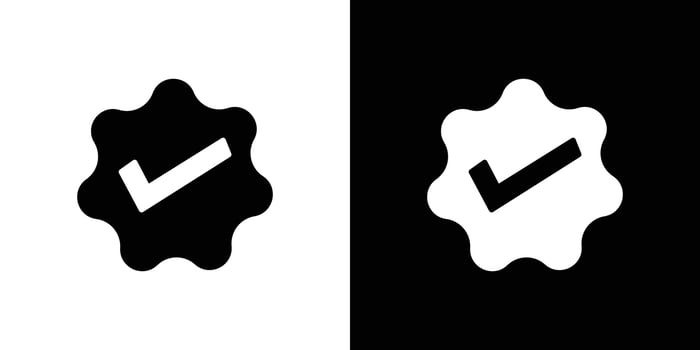 Verified badge icon Isolated flat in outline vector