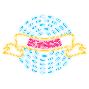 Neon Icon. Vintage ribbon invitation. Discount banner design. graphic. Sale banner. png