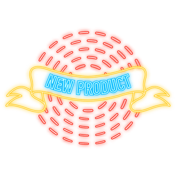 Neon Icon. Vintage new product ribbon on dark background. Modern illustration. design. png