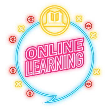 Neon Icon. Online learning logo. Banner for concept design. Isometric illustration. Business concept. png