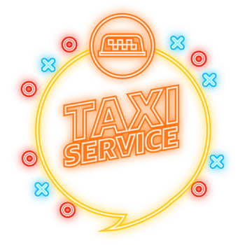 Neon Icon. Taxi service, great design for any purposes. App logo concept. Brochure design template, card, banner. png