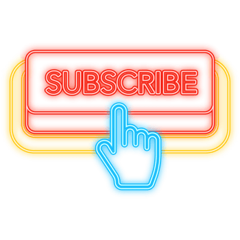 Neon Icon. Icon with red subscribe neon button on white background for web marketing design. Flat deign png