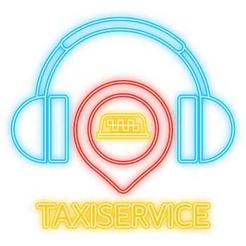 Neon Icon. Taxi service, great design for any purposes. App logo concept. Brochure design template, card, banner. png