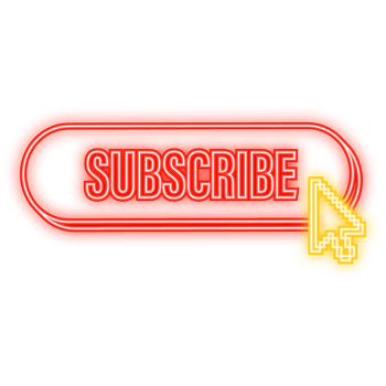 Neon Icon. Red rounded subscribe button on white background. illustration png