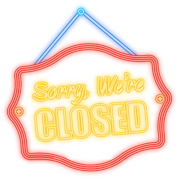 Neon Icon. Closed Store Sign. illustration png
