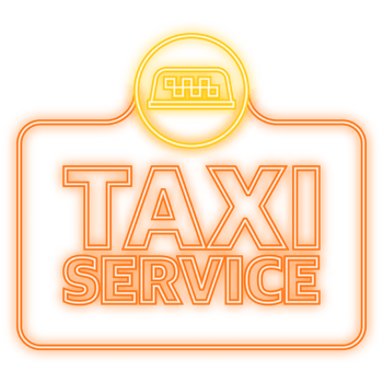 Neon Icon. Taxi service, great design for any purposes. App logo concept. Brochure design template, card, banner. png