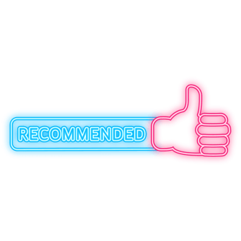 Neon Icon. Blue modern illustration banner recommended png