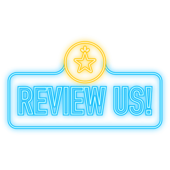 Neon Icon. Review us. illustration on white background png