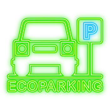 Neon Icon. Isolated Parking Sign - Green roadsign with letter P isolated on white background png