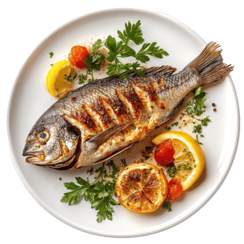 Healthy Oven Baked Fish transparent background png