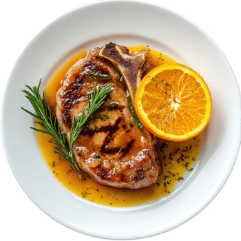 Flavorful Pork Chop in Tangy Orange Sauce transparent background png