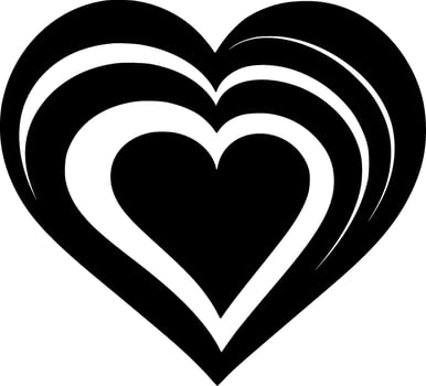 Heart - Black and White Isolated Icon - illustration vector