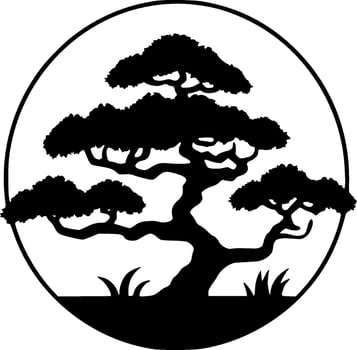 Japan, Black and White illustration vector