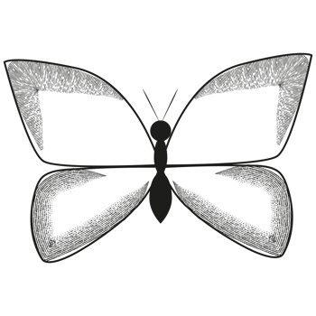 Decorative abstract black butterfly. png