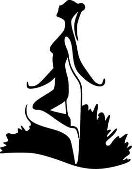 Yoga, Black and White illustration vector