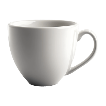 Empty ceramic coffee cup isolated on transparent background. png