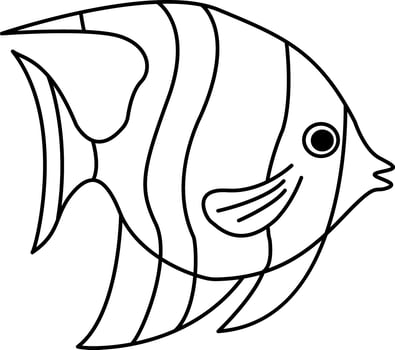 Moorish idol fish for kid's coloring book. Moorish idol fish illustration isolated on white background vector