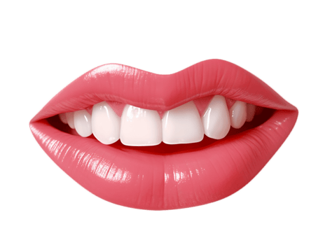 A woman mouth with white teeth isolated png