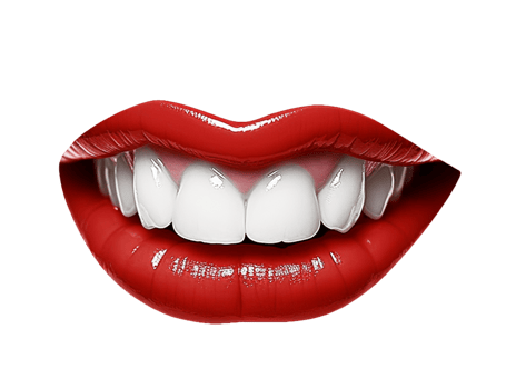 Red glossy lips showing teeth png