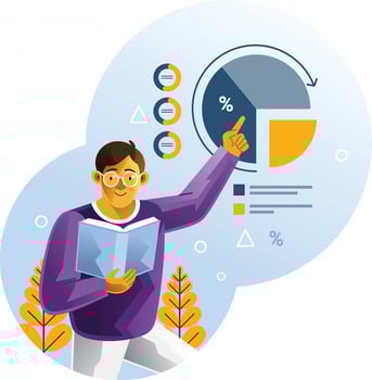 Teacher explains the infographic vector